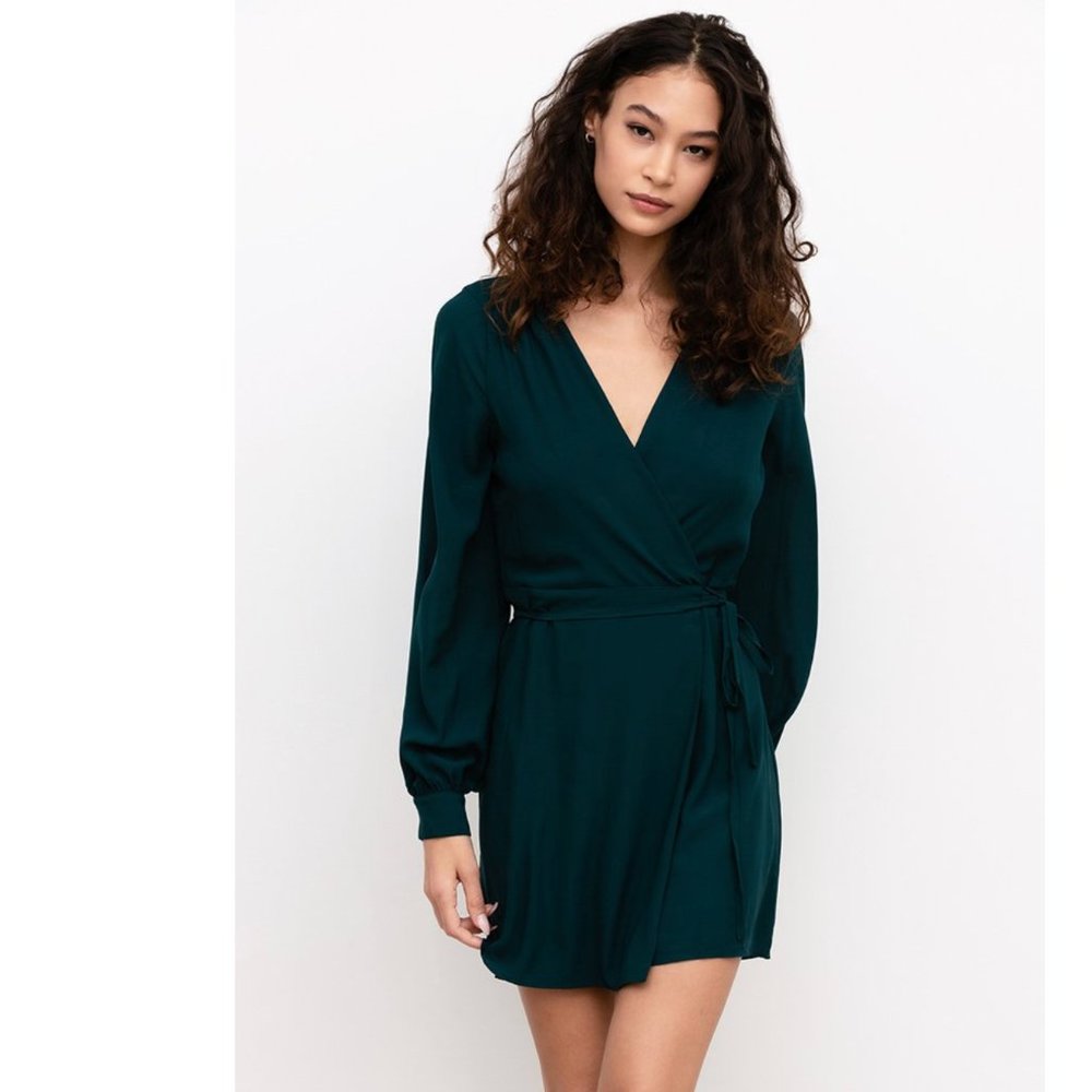 Yumi Kim Night Out Wrap Dress - Evergreen - NEW